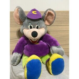Vintage 2000 Chuck E Cheese Plush Backpack 18” Purple, Green, Yellow *RARE*